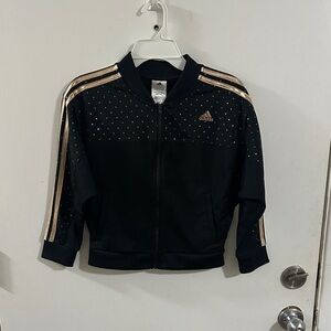 Adidas Black Jacket with Gold Stripes